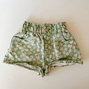Zara Green and Yellow Daisy Paper bag Short